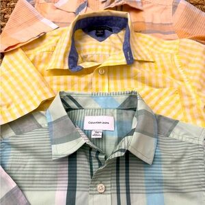 Bundle of 3 Calvin Klein/Tommy Hilfiger Size S (8) Boys Plaid Button Shirts